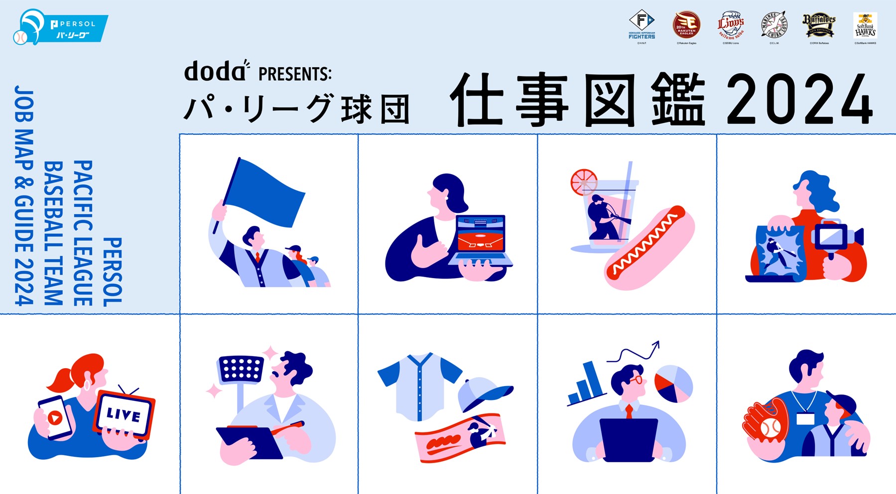 「doda PRESENTS: パ・リーグ球団 仕事図鑑 2024」サイト